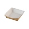 Лоток бумажный 550мл 138х138х42мм HD TRAY цвет Крафт/Белый Packton (х50/400)