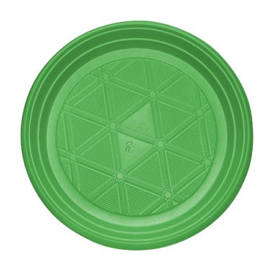 Тарелка бессекционная десертная зелёная ЭКО ПС D=165мм цвет Зеленый И (х100/2400)