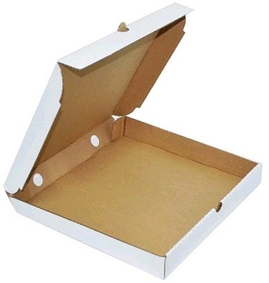 Коробка картонная для пиццы 340х340х40мм профиль Т-22-В гофрокартон КТК цвет Белый/Бурый (х50)